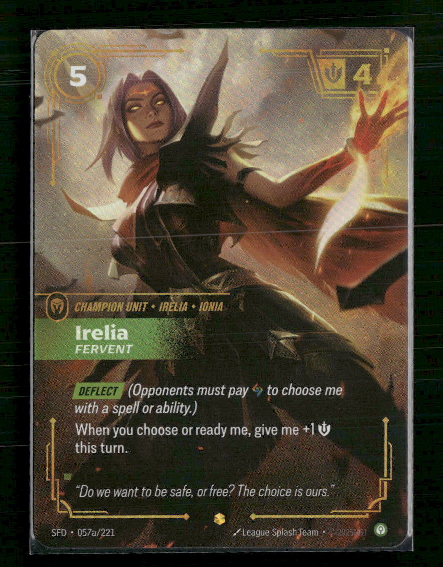Irelia, Fervent (Alternate Art) #057a/221 Foil Showcase - Riftbound Spiritforged