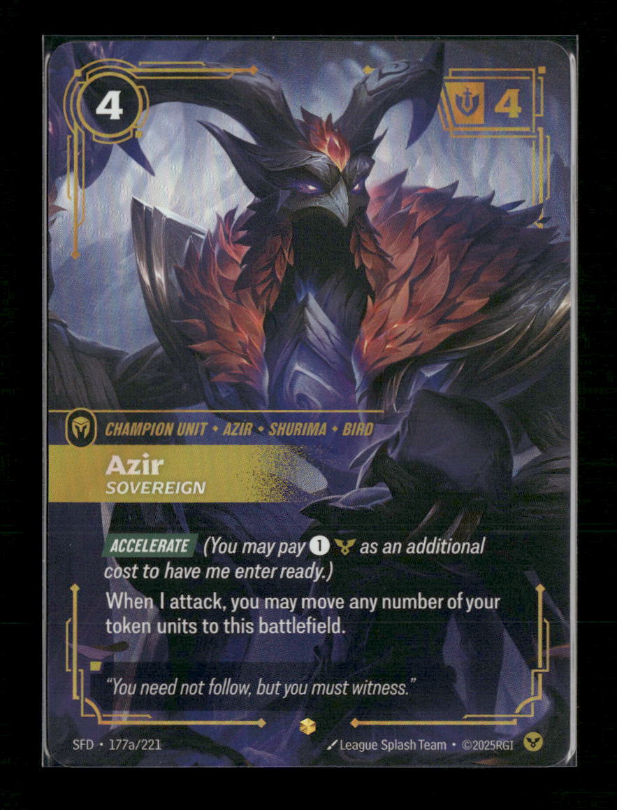 Azir, Sovereign (Alternate Art) #177a/221 Foil Showcase - Riftbound Spiritforged