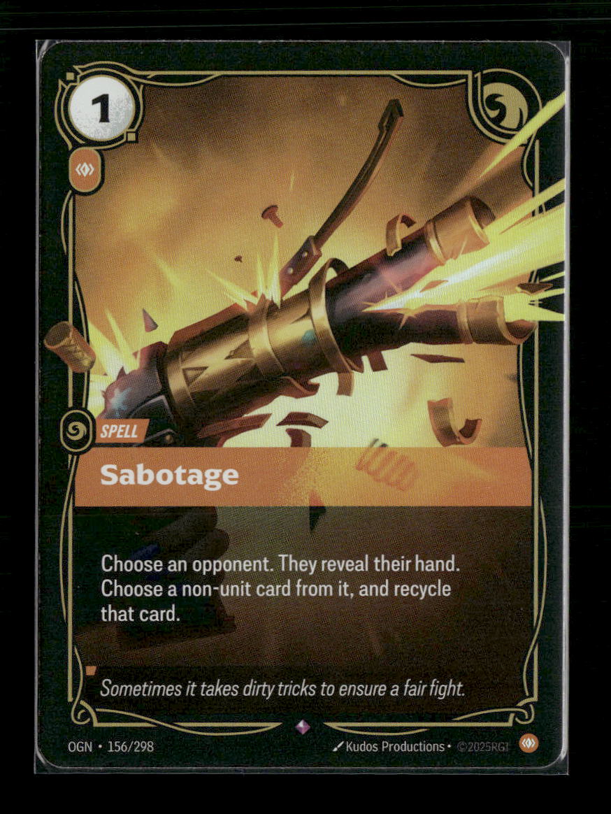 Sabotage #156/298 Foil Rare - Riftbound Origins