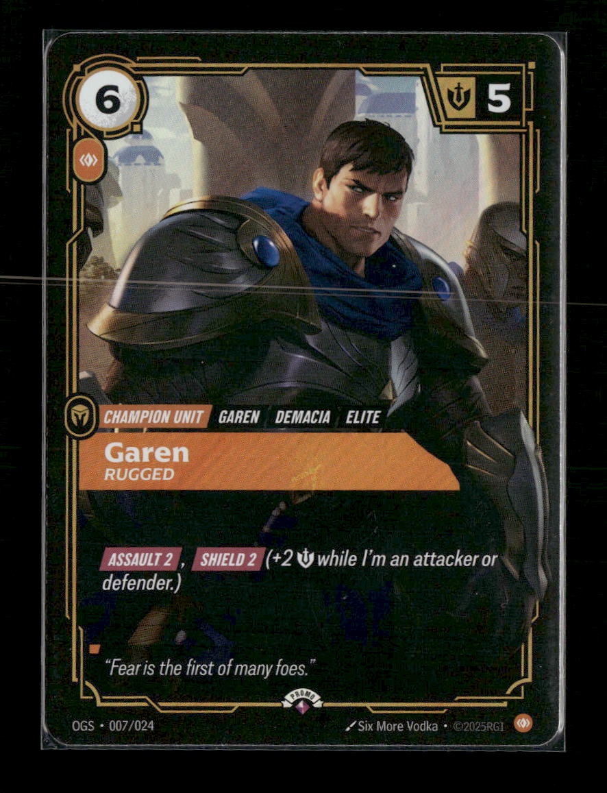 Garen, Rugged #007/024 Foil - Riftbound Organized Play Promotional Cards