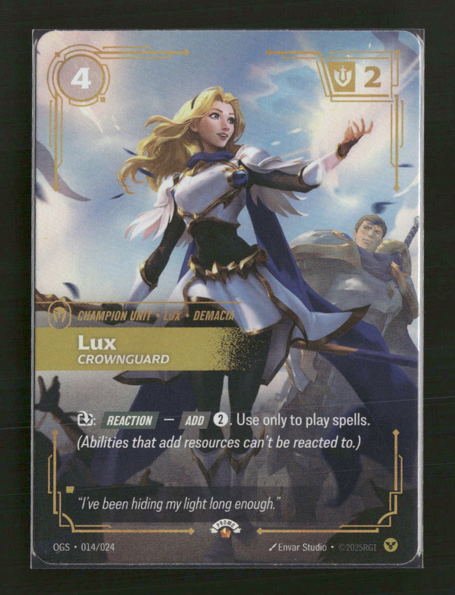 Lux, Crownguard #014/024 Foil - Riftbound Organized Play Promotional Cards