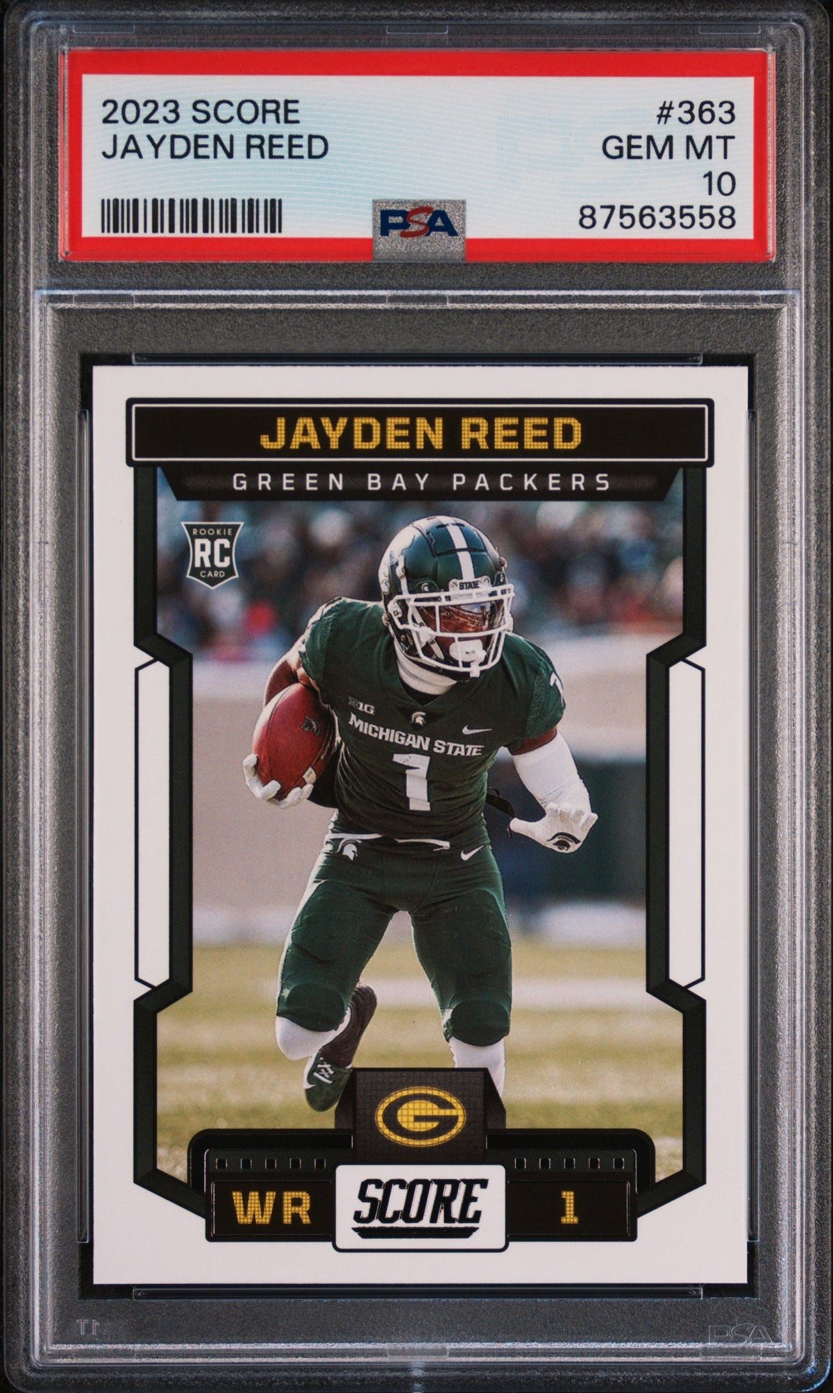 Graded 2023 Panini Score Jayden Reed #363 Rookie RC Football Card PSA 10 Gem Mint