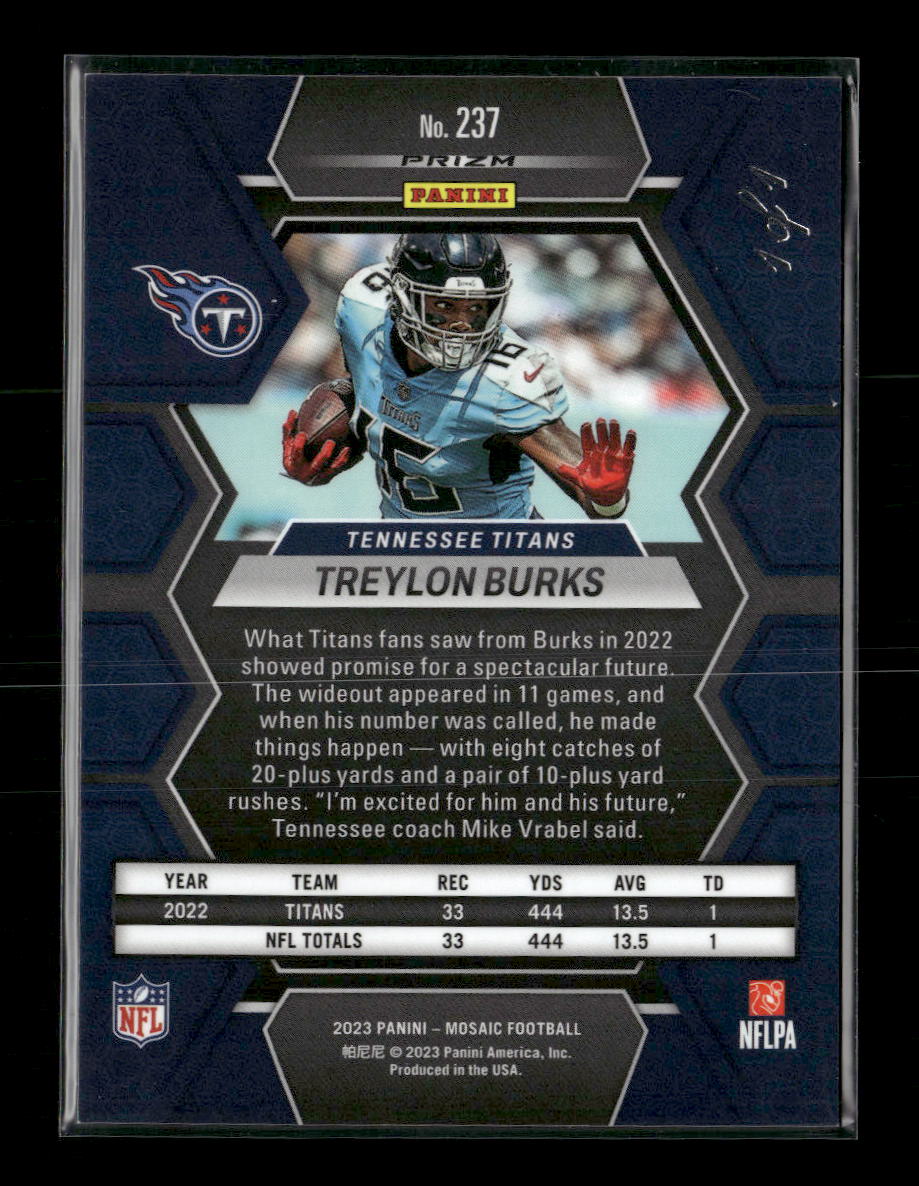 2023 Panini Mosaic Nebula Choice Mosaic Treylon Burks 1/1 #237