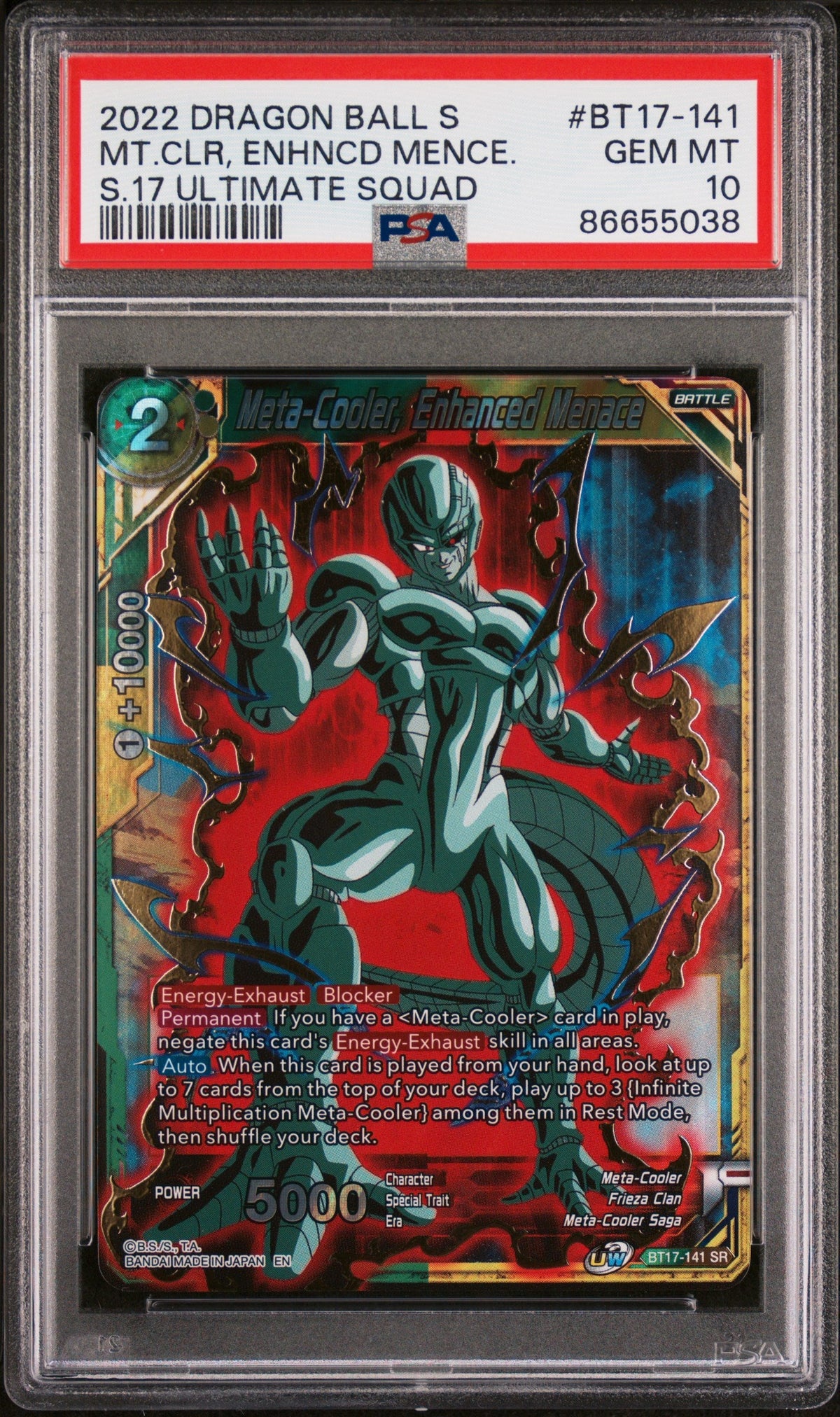 2022 DRAGON BALL SUPER ULTIMATE SQUAD META-COOLER, MENACE #BT17-141 - PSA 10