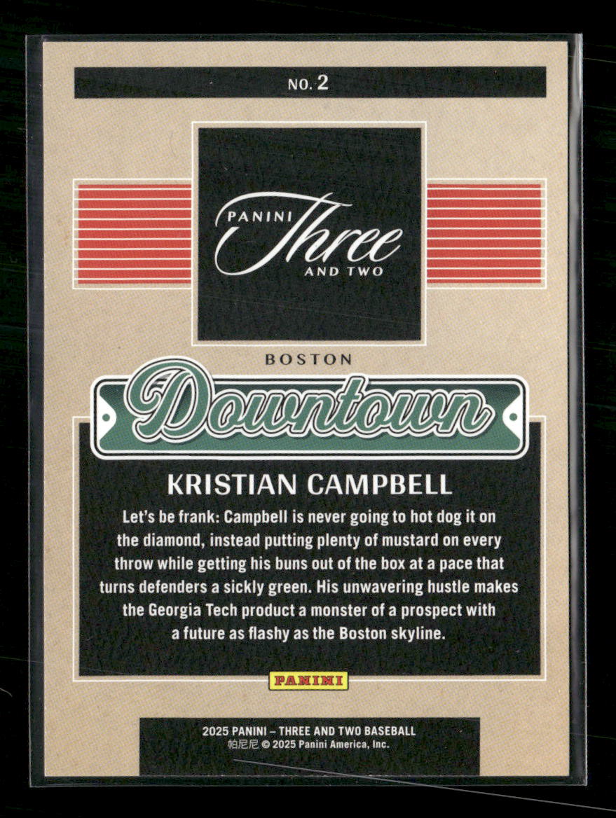 2025 Panini Three and Two Downtown Kristian Campbell #2