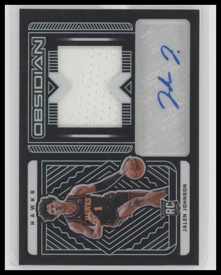 2021-22 Panini Obsidian Relic Auto #/99 Jalen Johnson Rookie #219