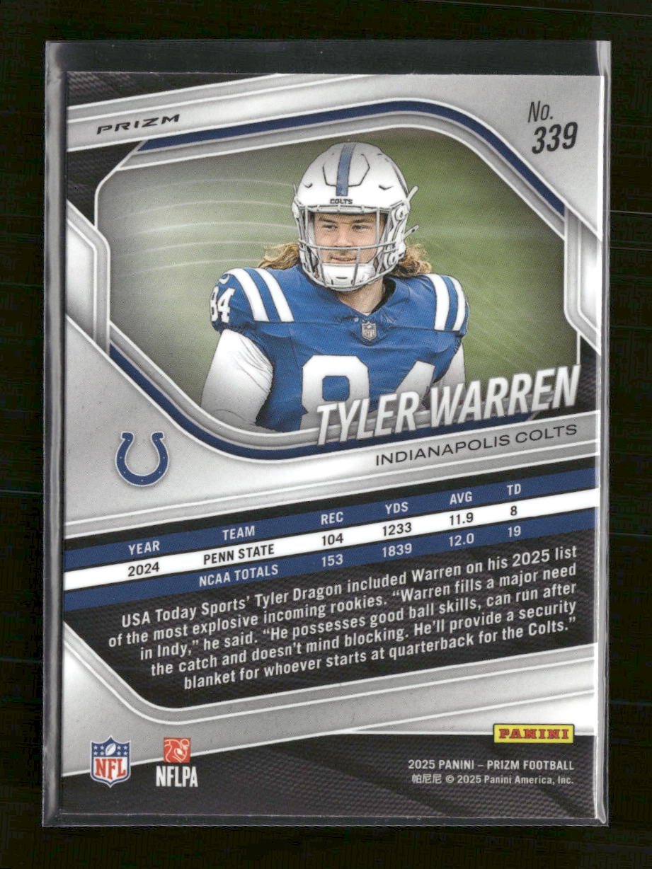 2025 Panini Prizm Silver Tyler Warren #339