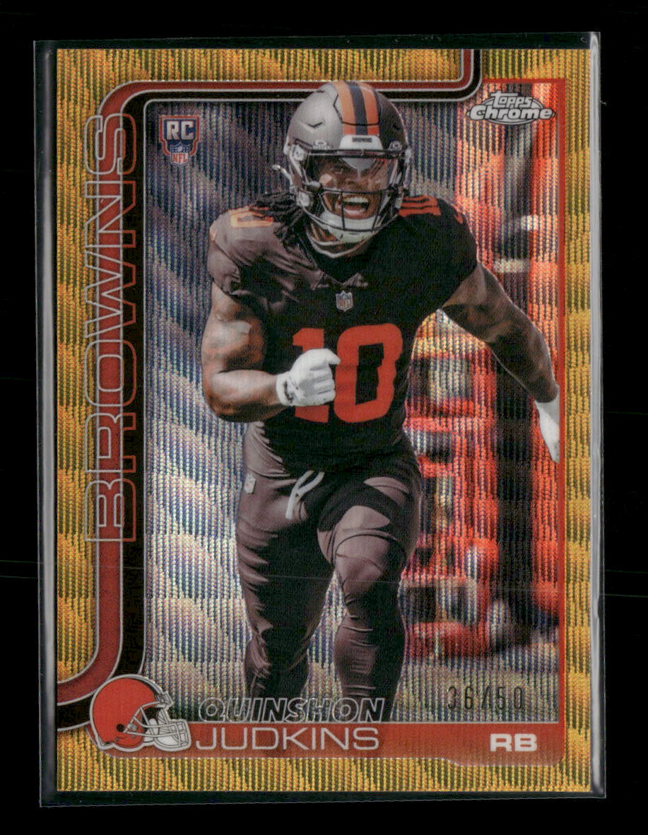2025 Topps Chrome Gold Wave Refractor Quinshon Judkins Rookie #/50 #325