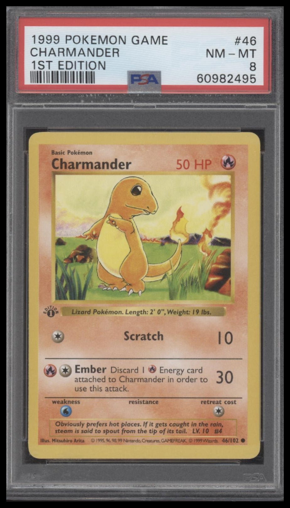 1999 Pokemon Game 1st Edition Charmander 8 PSA #46