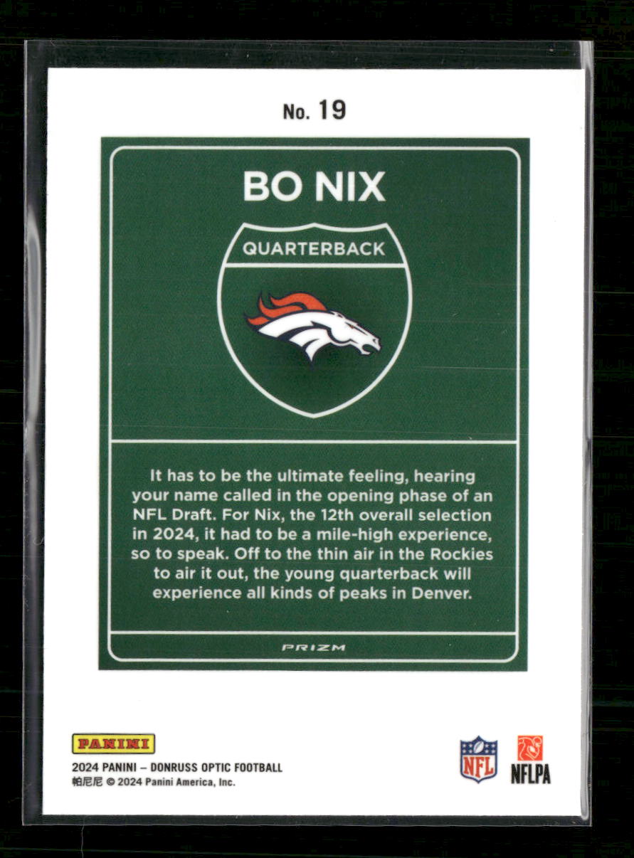 2024 Donruss Downtown Bo Nix #19 SCRATCH ON TOP