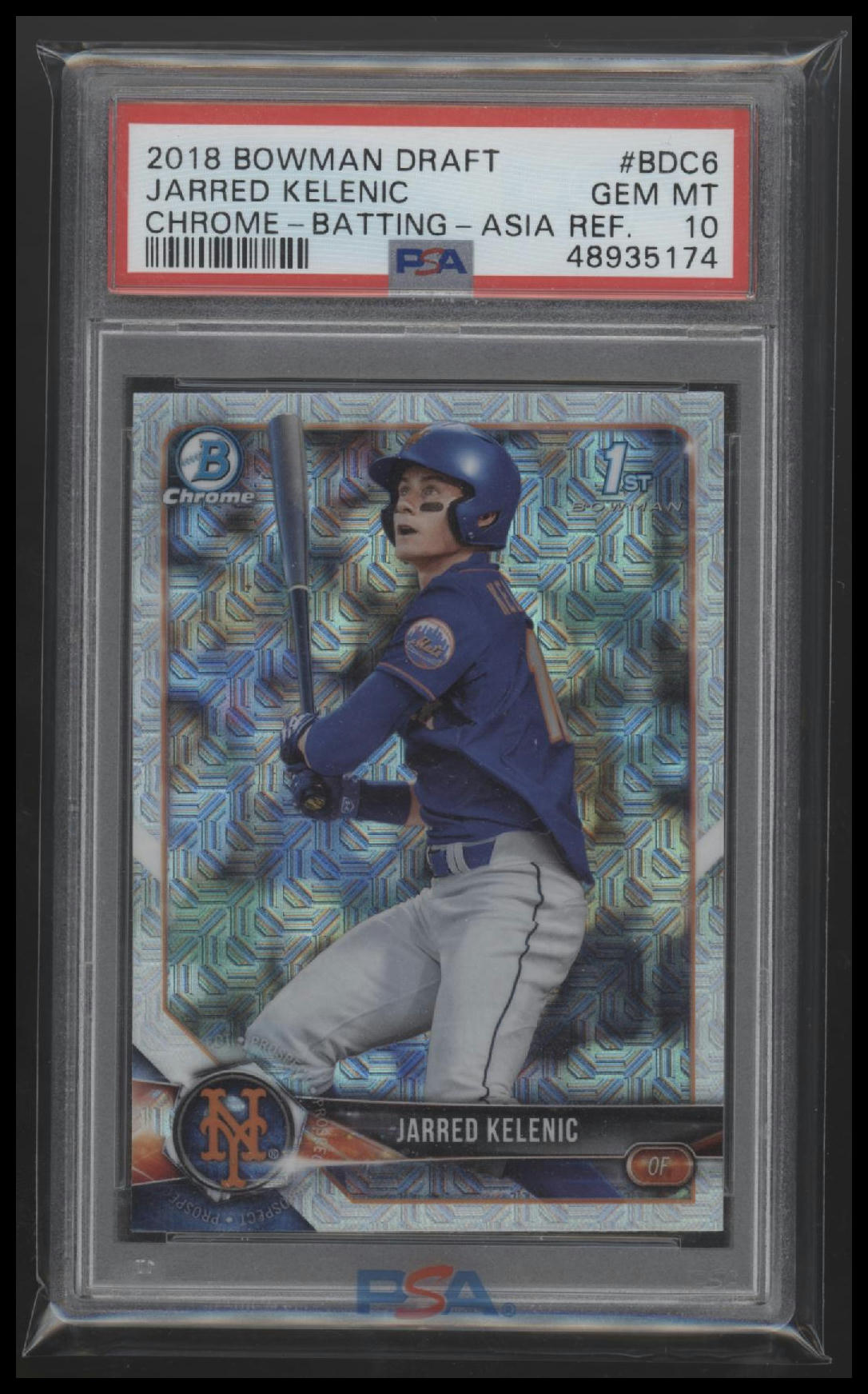 2018 Bowman Draft Chrome-Batting-Asia Ref. Jarred Kelenic 10 PSA #BDC6