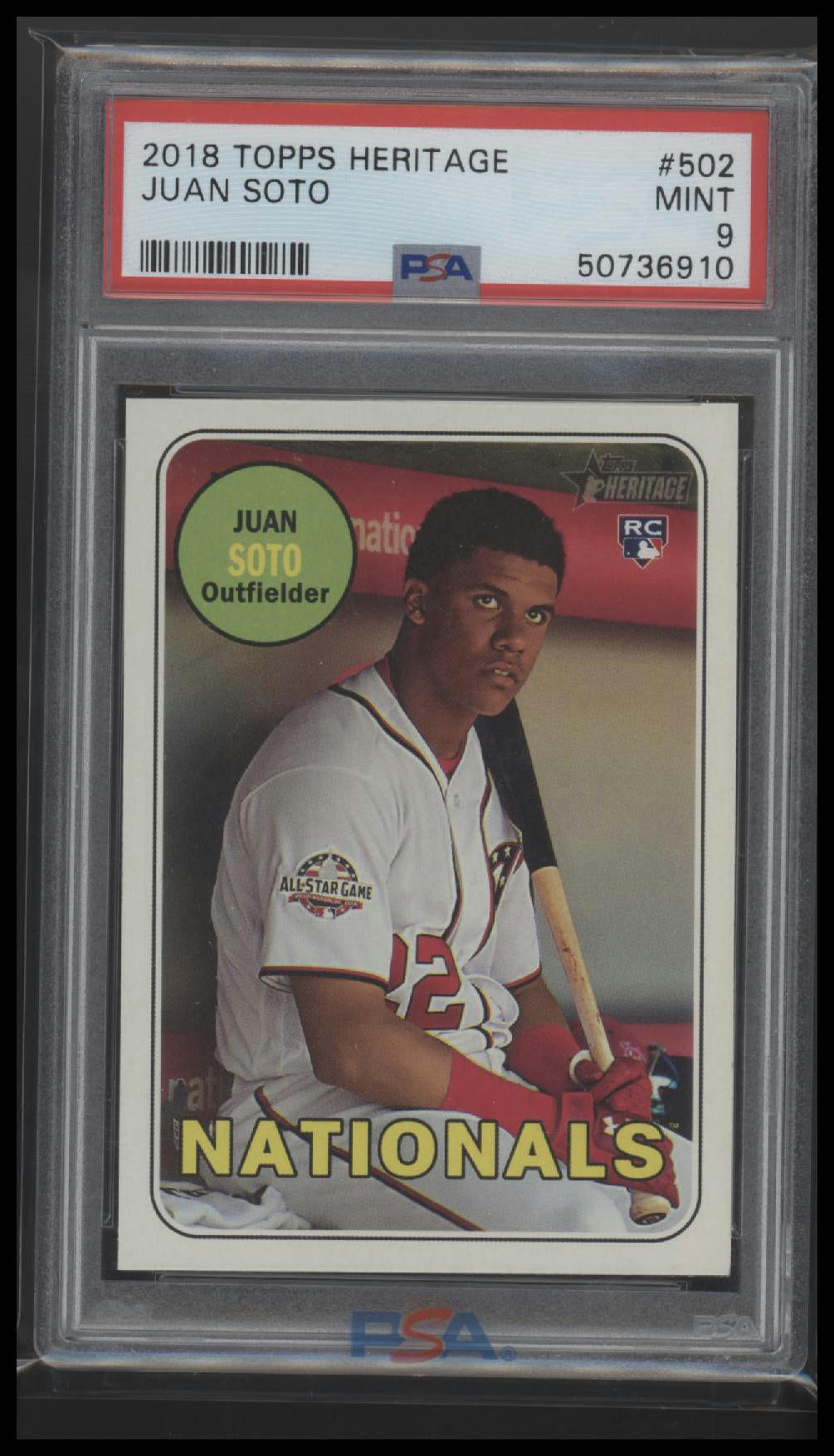 2018 Topps Heritage Juan Soto 9 PSA #502