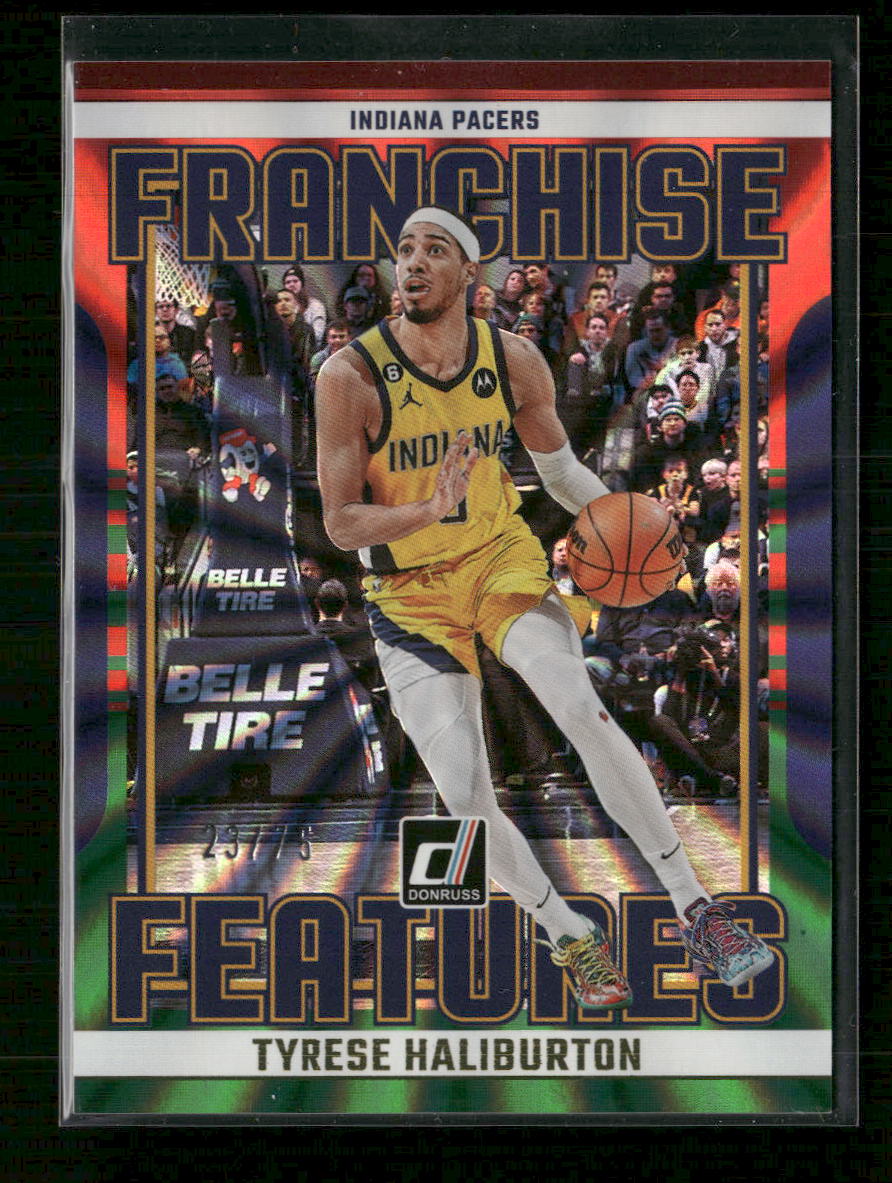 2023-24 Donruss F.F. Red and Green Laser Holo Tyrese Haliburton #/75 #9