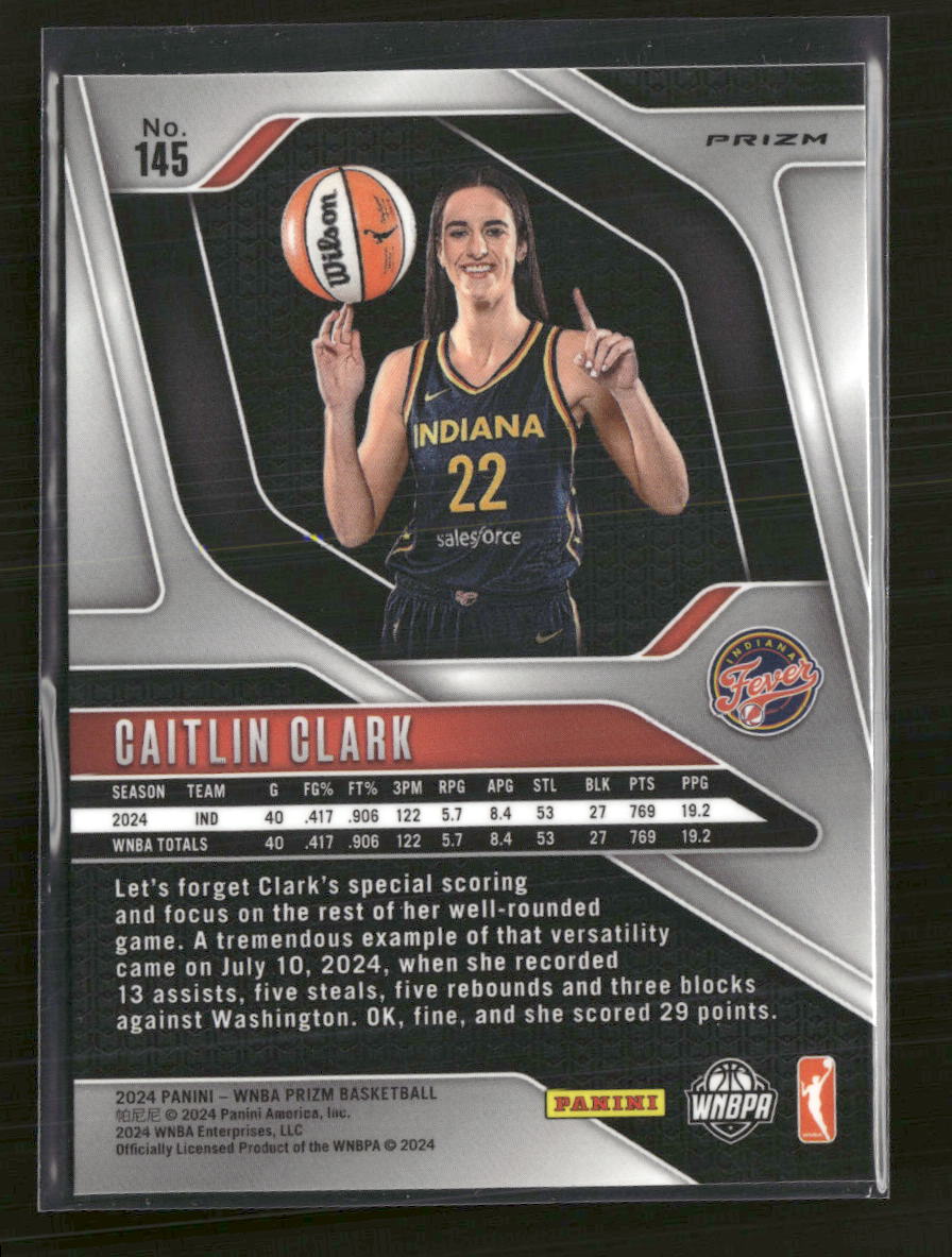 2024 Panini Prizm WNBA Ice Prizms Caitlin Clark Rookie #145