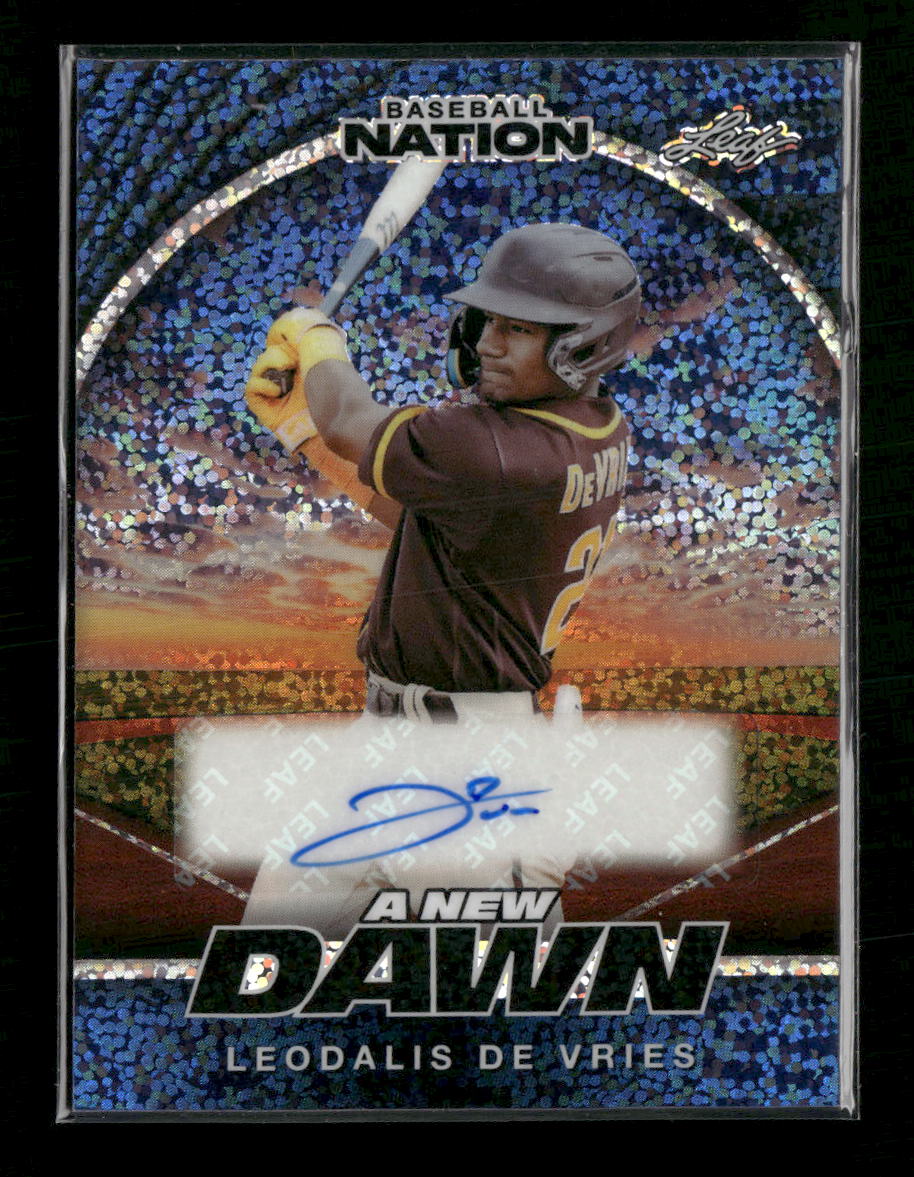 2025 Leaf Nation A New Dawn Auto Sparkles Blue #/7 Leodalis De Vries #NA-LDV