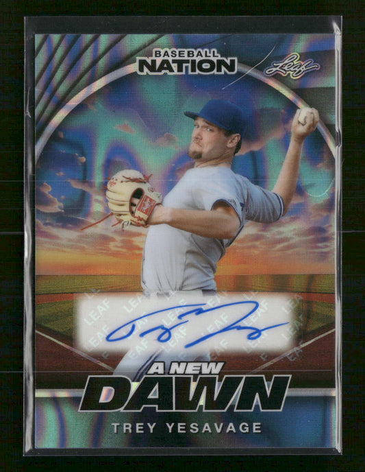 2025 Leaf Nation A New Dawn Auto Lava Blue #/3 Trey Yesavage #NA-TY1