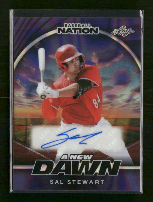2025 Leaf Baseball Nation A New Dawn Auto Lava Purple #/8 Sal Stewart #NA-SS1