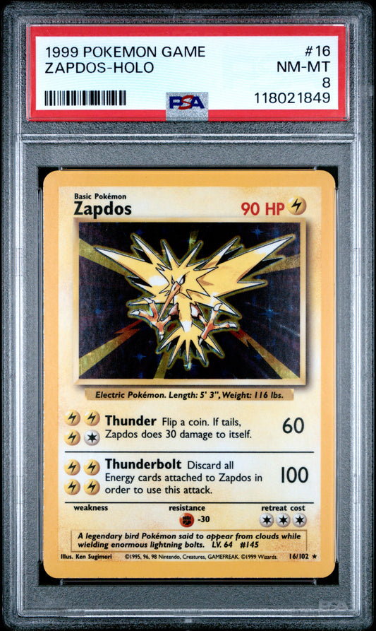 1999 Pokemon Game Zapdos-Holo 8 PSA #16