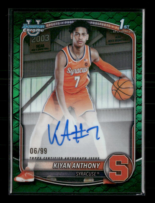 2025-26 Bowman Chrome Prospect Auto Reptilian Green Kiyan Anthony /99 CPA-KA
