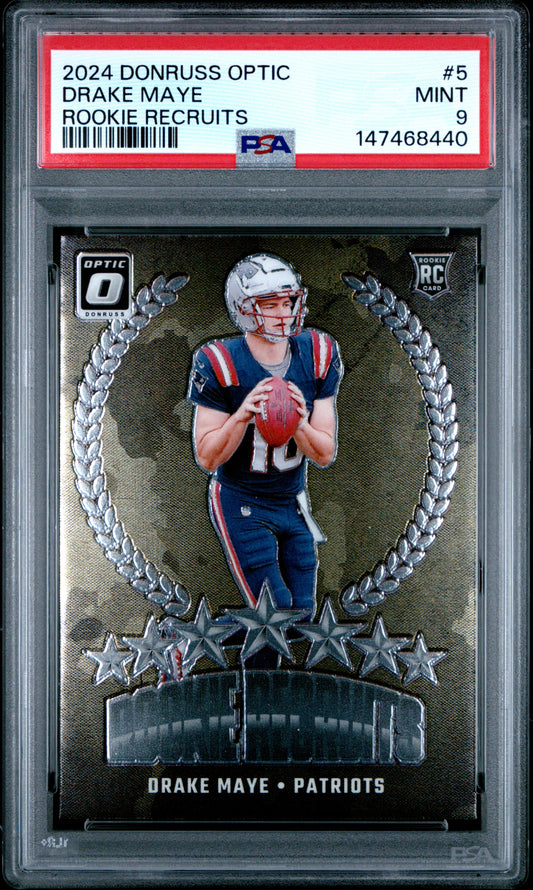 2024 Panini Donruss Optic Rookie Recruits Drake Maye 9 PSA #5