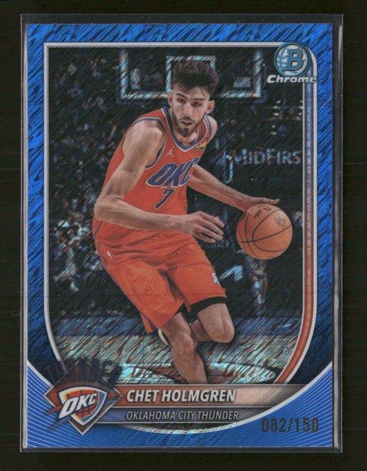 2025-26 Bowman Chrome Blue Shimmer Chet Holmgren #/150 #BCV-108
