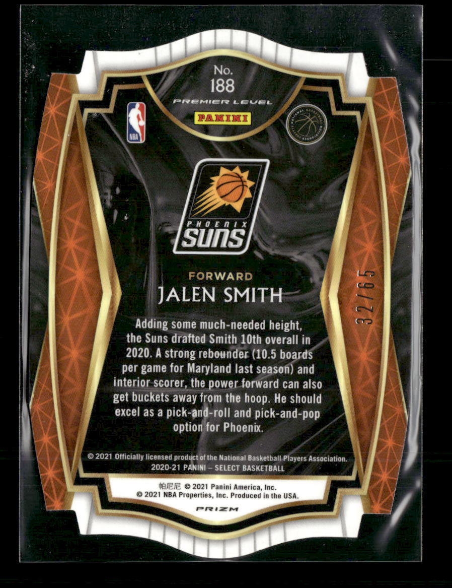 2020-21 Panini Select Orange Prizms Die Cut Jalen Smith Rookie #/65 #188