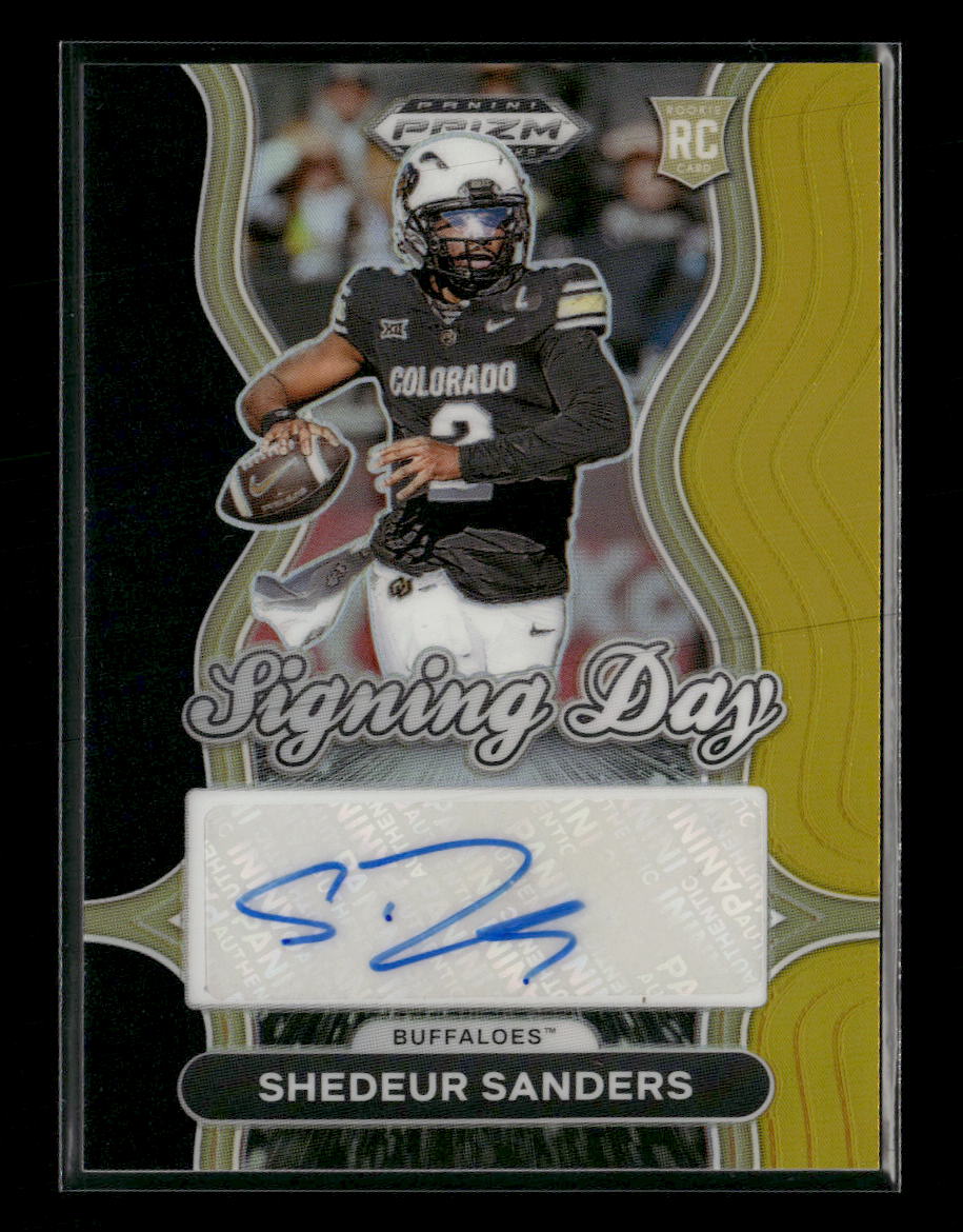 2025 Panini Draft Picks Signing Day Black Gold Shedeur Sanders #/5 Auto #SD-SSS