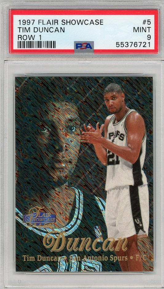 1997 Flair Showcase Row 1 Tim Duncan 9 PSA #5