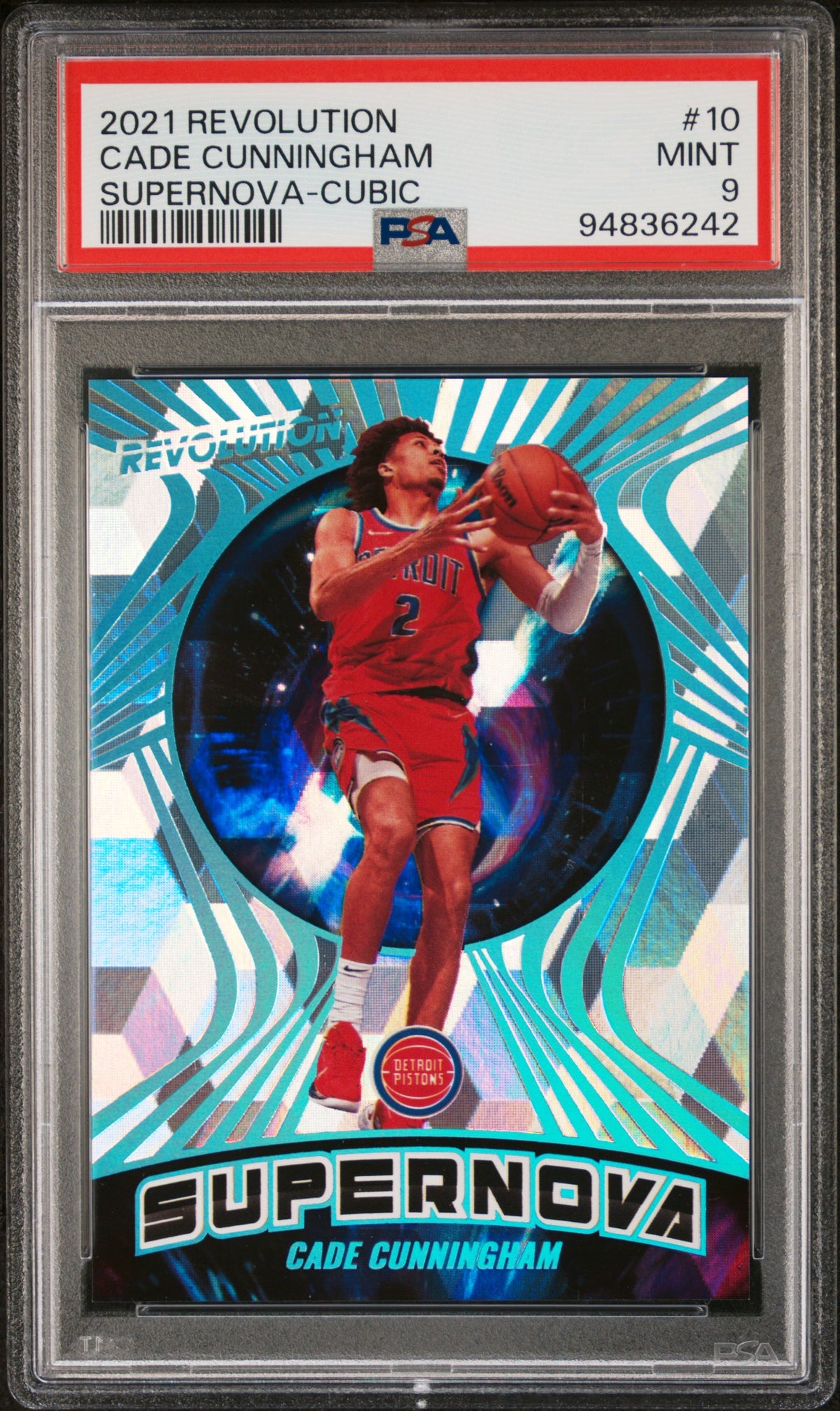 2021 Panini Revolution Supernova Supernova-Cubic Cade Cunningham 9 PSA #10