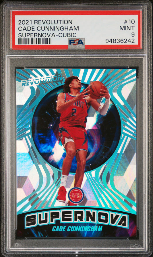2021 Panini Revolution Supernova Supernova-Cubic Cade Cunningham 9 PSA #10