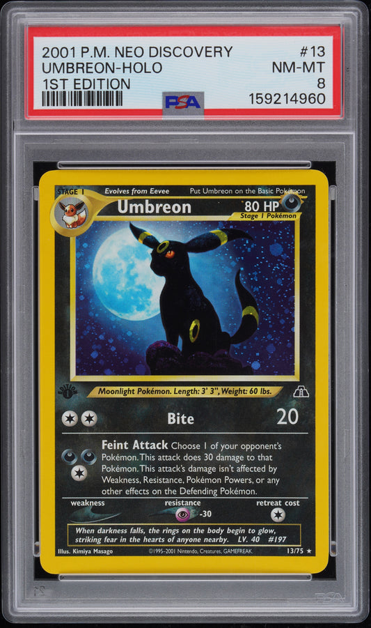 2001 Pokemon Neo Discovery 1st Edition Umbreon-Holo 8 PSA #13