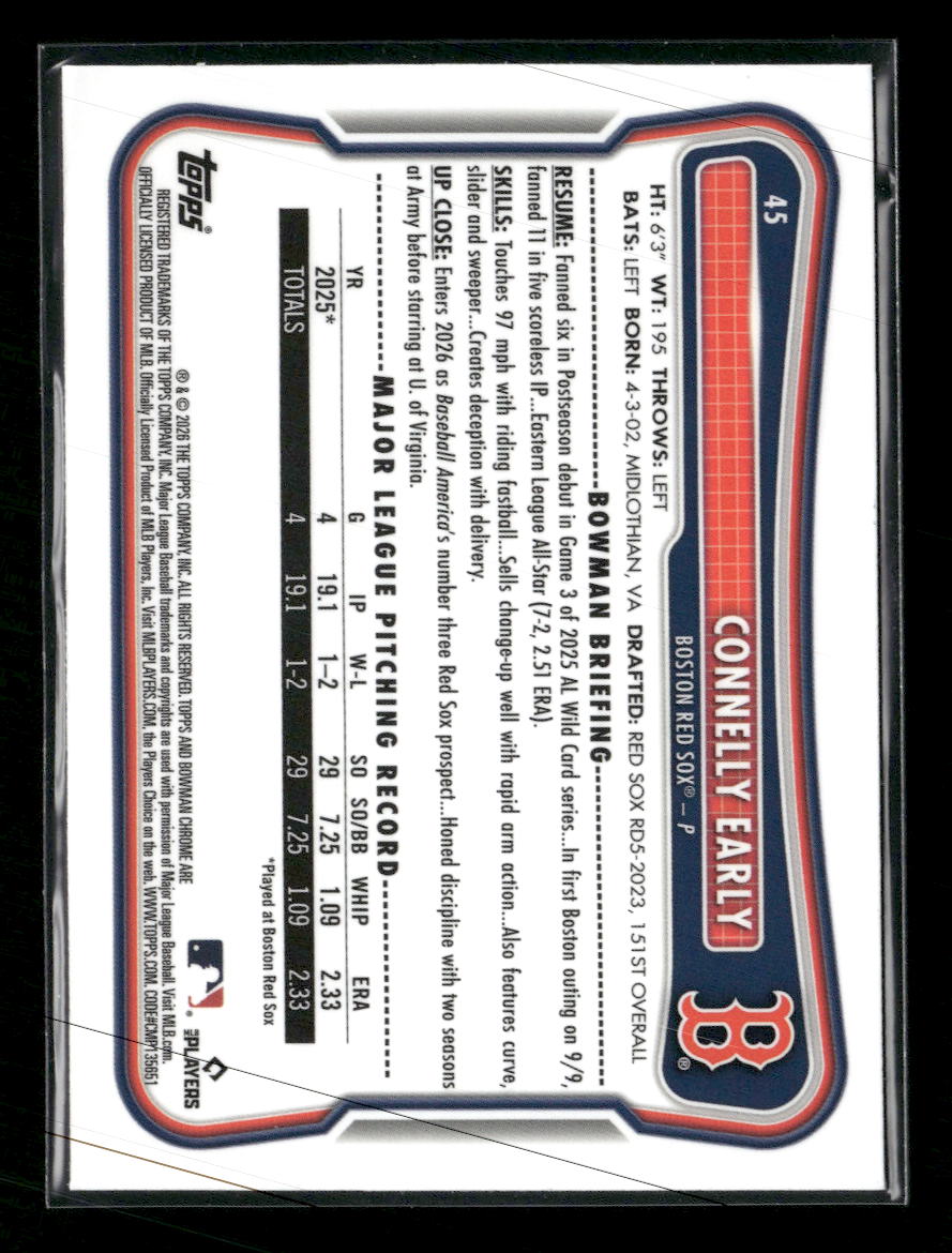 2026 Bowman Mojo Connelly Early Rookie #45