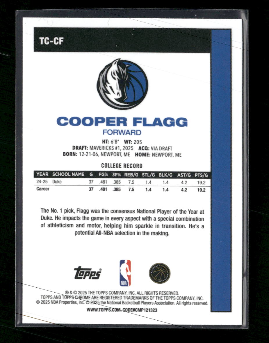 2025-26 Topps Silver Pack Cooper Flagg #TC-CF