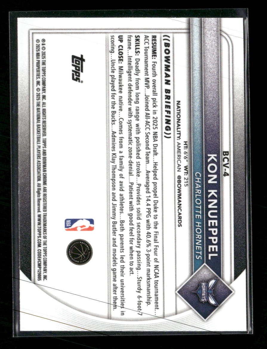 2025-26 Bowman Chrome Mojo Refractor Kon Knueppel #BCV-4