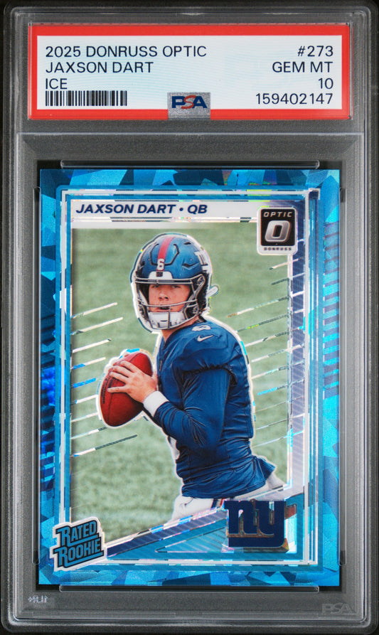 2025 Panini Donruss Optic Ice Jaxson Dart 10 PSA #273