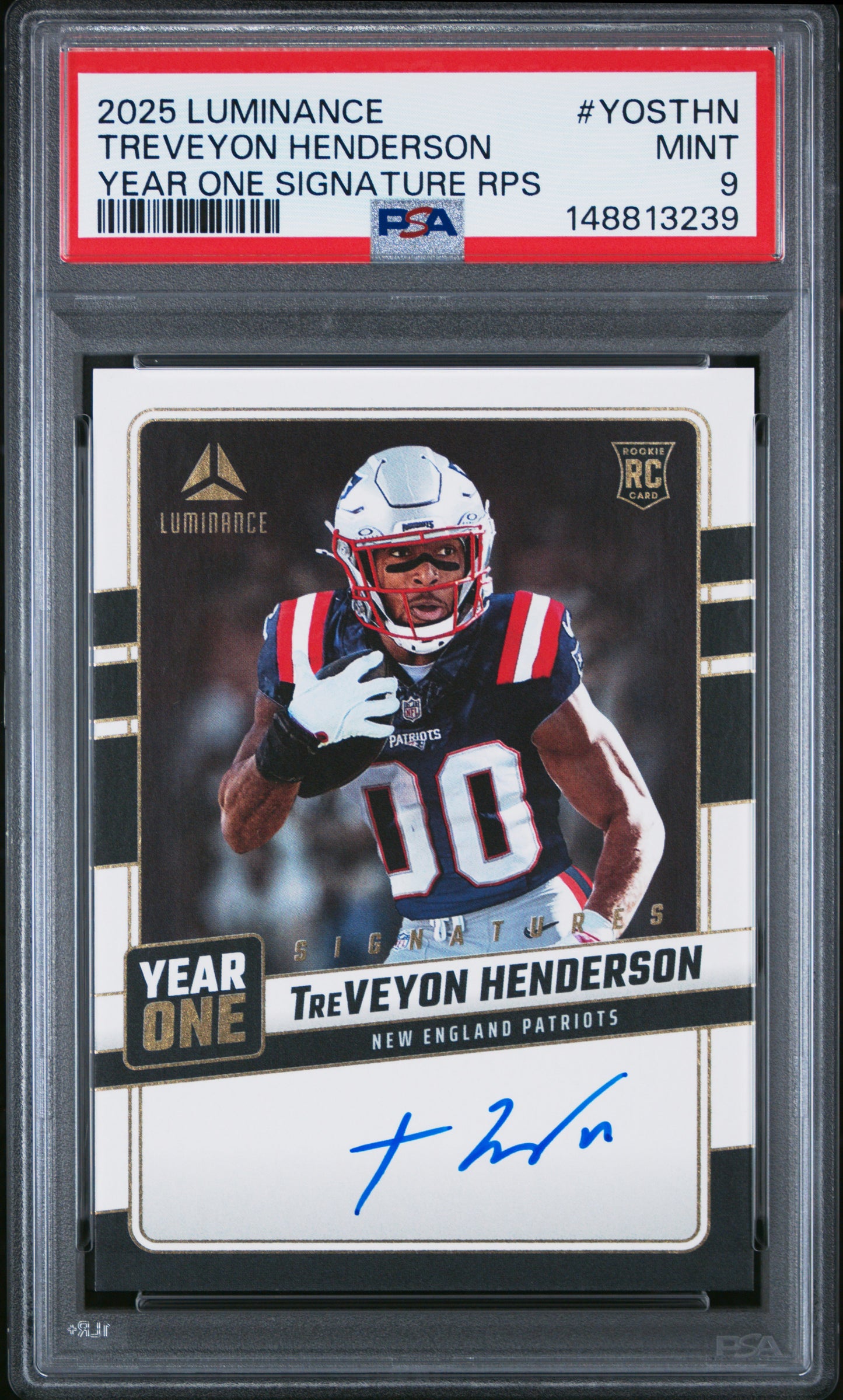 2025 Panini Luminance Year One Signatures Rps Treveyon Henderson 9 PSA #YOSTHN