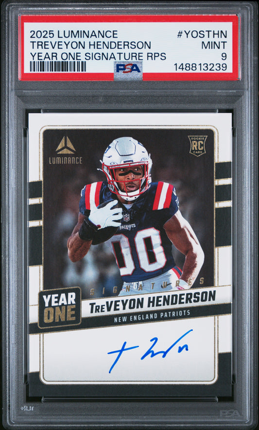 2025 Panini Luminance Year One Signatures Rps Treveyon Henderson 9 PSA #YOSTHN