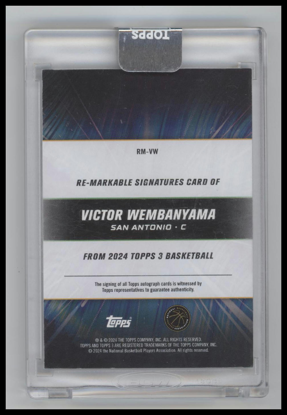 2023-24 Topps Three Re-Markable Rookie Auto Silver #/49 Victor Wembanyama #RM-VW