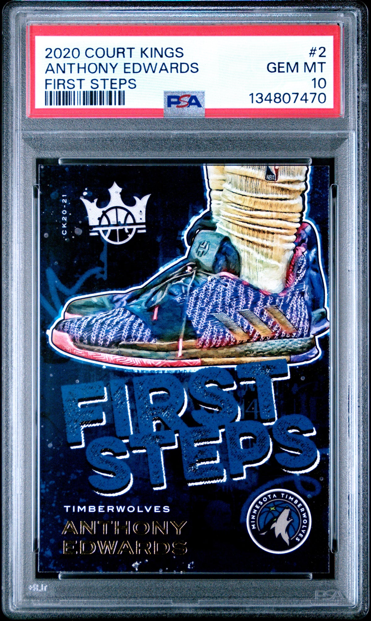 2020 Panini Court Kings First Steps First Steps Anthony Edwards 10 PSA #2