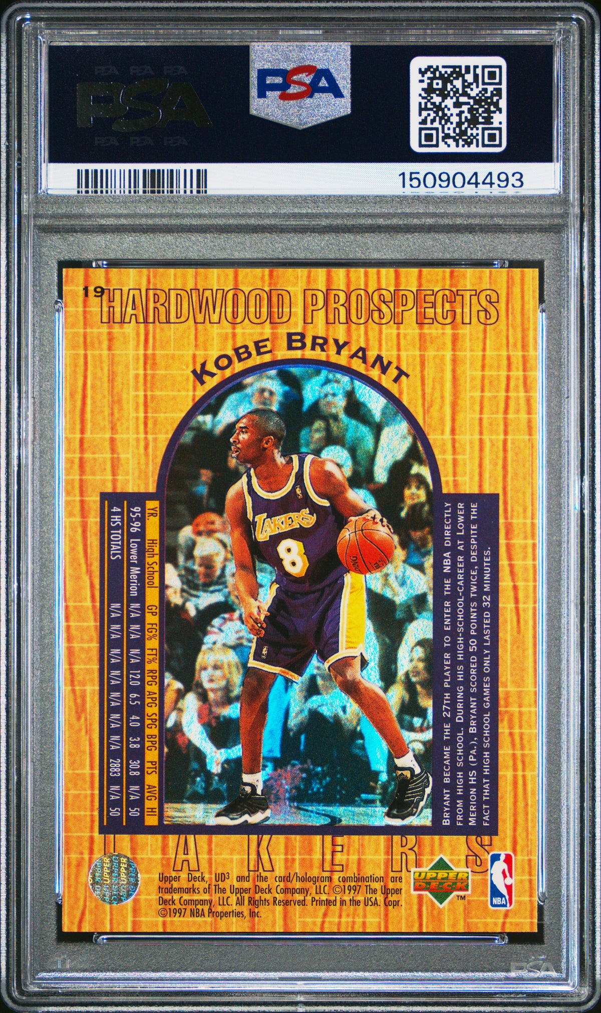 1996 Ud3 Kobe Bryant 8 PSA #19