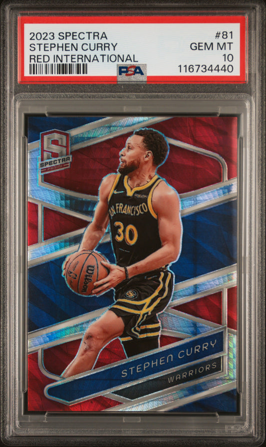 2023 Panini Spectra Red International Stephen Curry 10 PSA #81