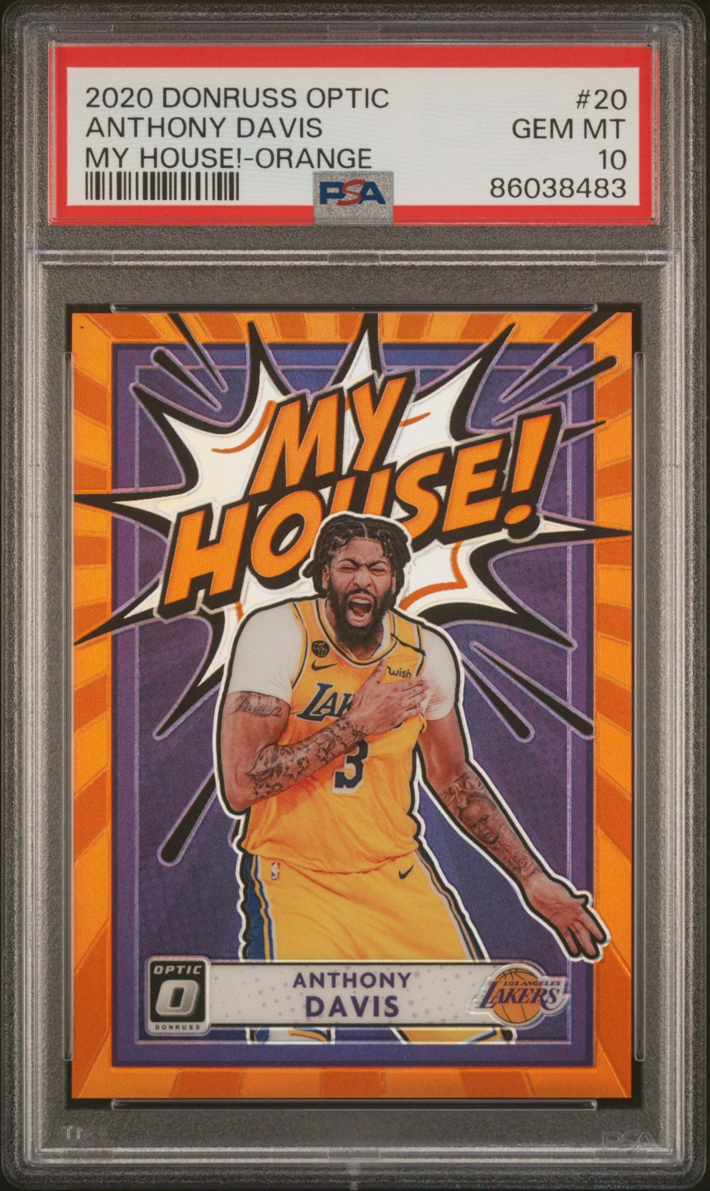 2020 Panini Donruss Optic My House! My House!-Orange Anthony Davis 10 PSA #20
