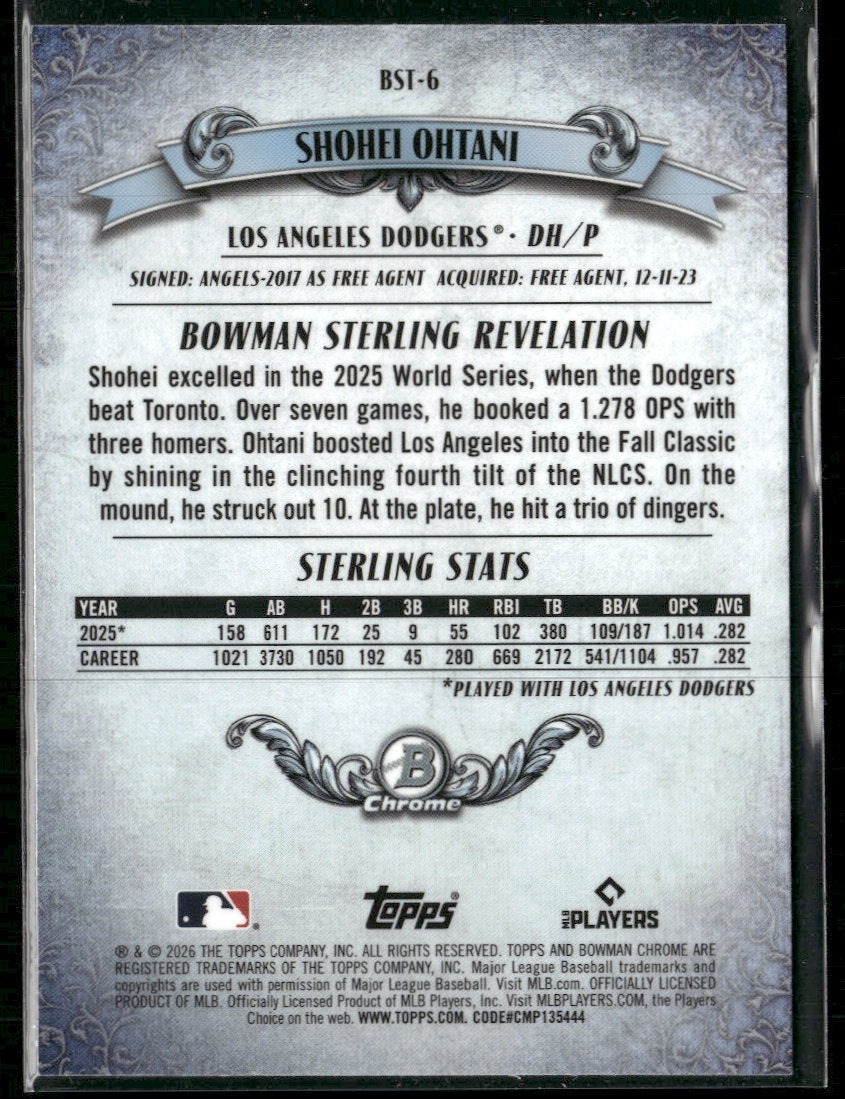 2026 Bowman Bowman Sterling Shohei Ohtani #BST-6