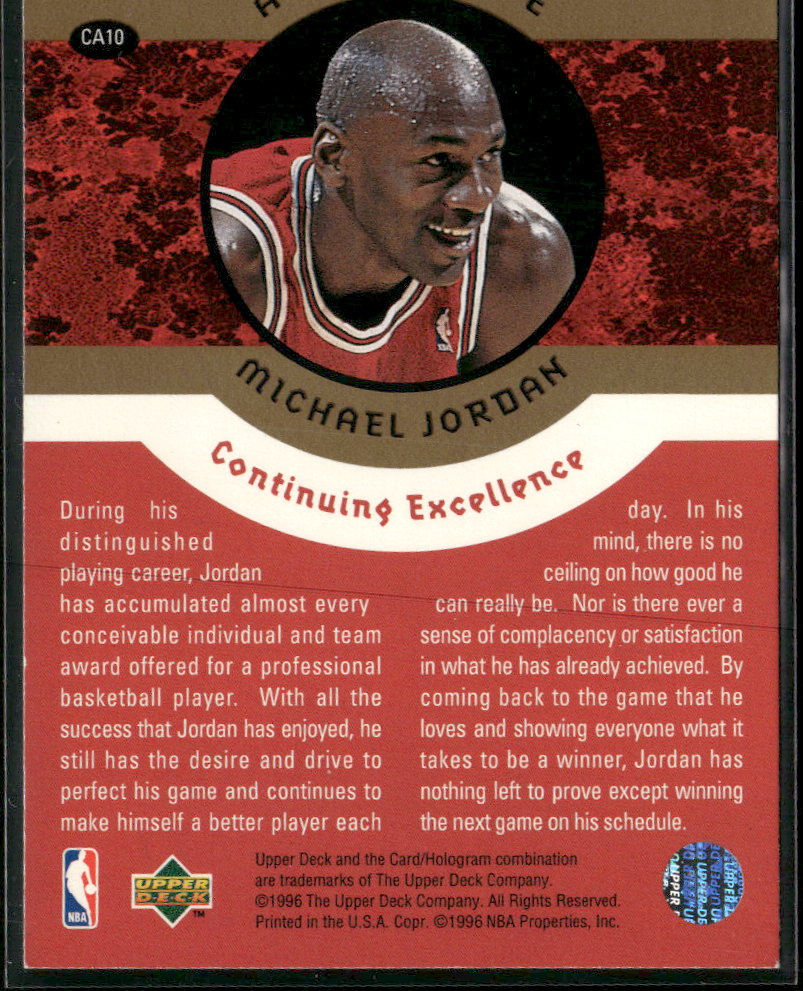 1996-97 Upper Deck A Cut Above: The Jordan Years 3x5 Michael Jordan #CA10