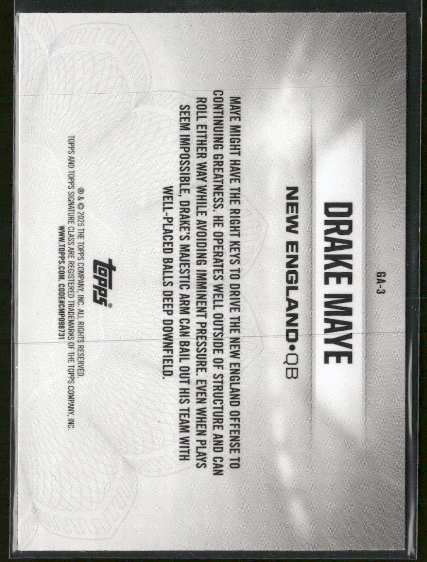 2024 Topps Signature Class Gridiron Ambassadors Purple Drake Maye #/100 #GA-3