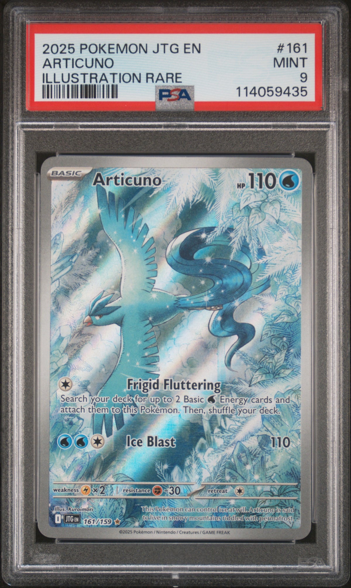 2025 Pokemon Jtg En-Journey Together Illustration Rare Articuno 9 PSA #161