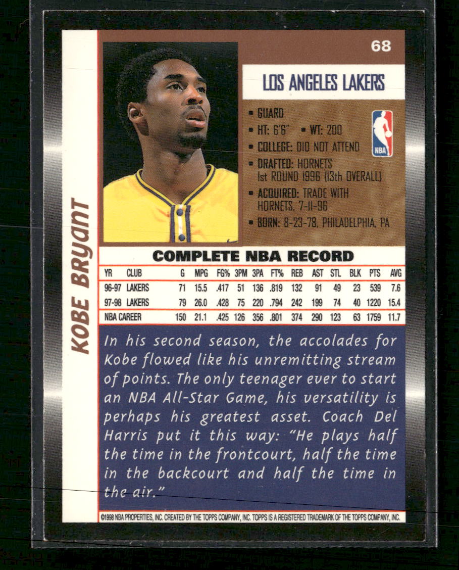 1998-99 Topps O-Pee-Chee Kobe Bryant #68