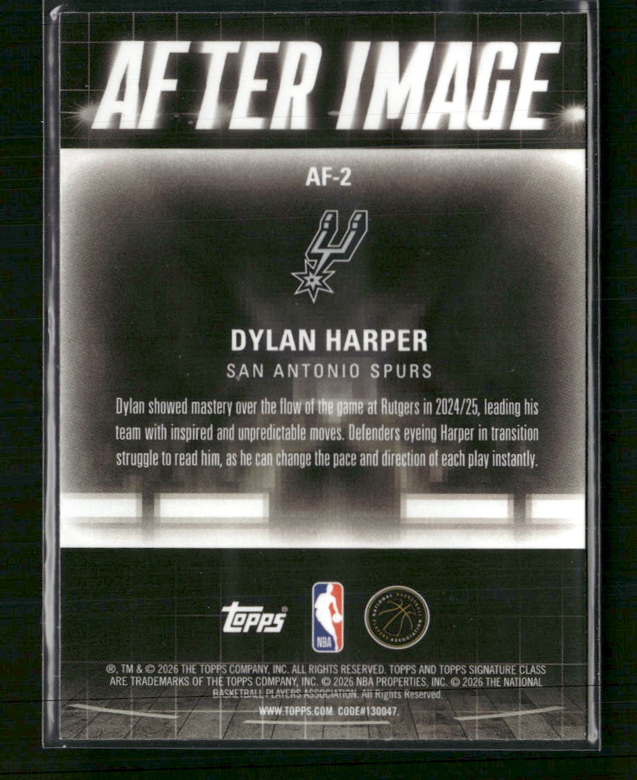 2025-26 Topps Signature Class After Image Dylan Harper Rookie #AF-2