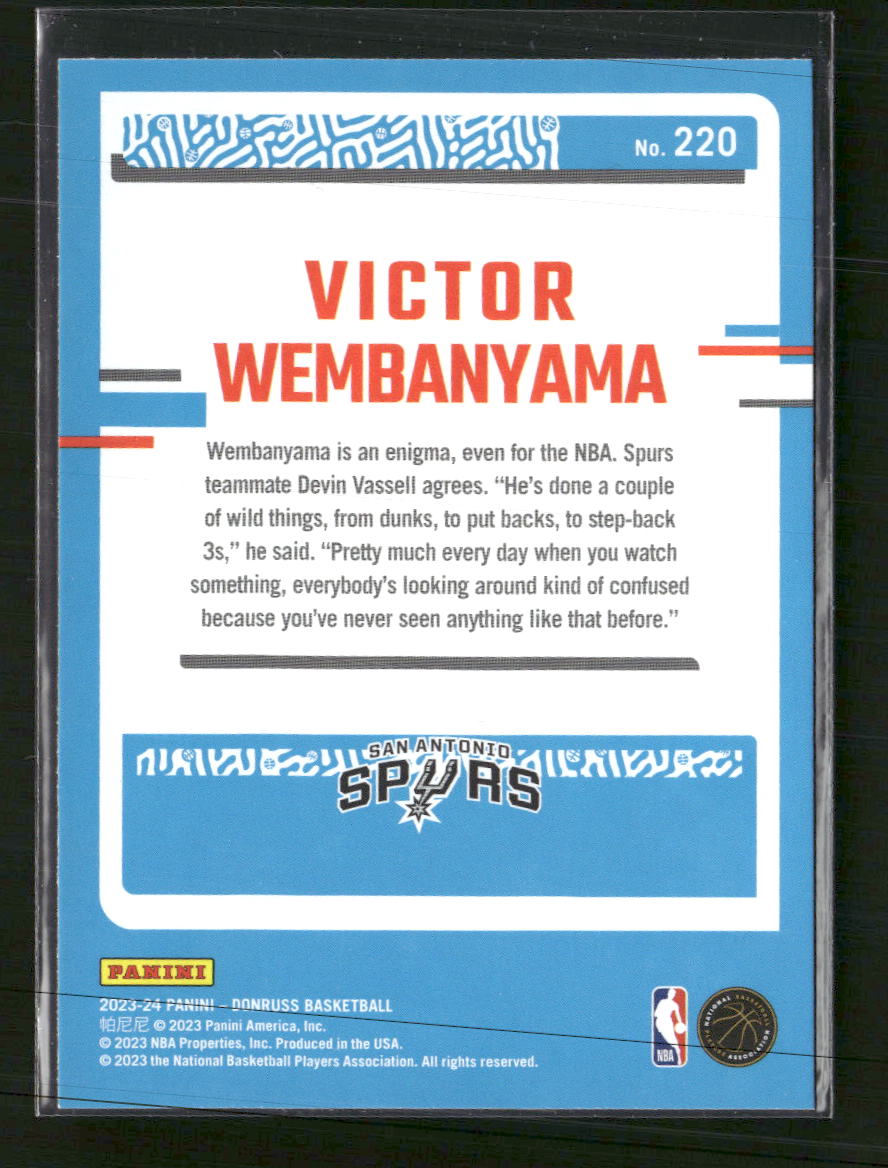 2023-24 Donruss Victor Wembanyama Rookie #220