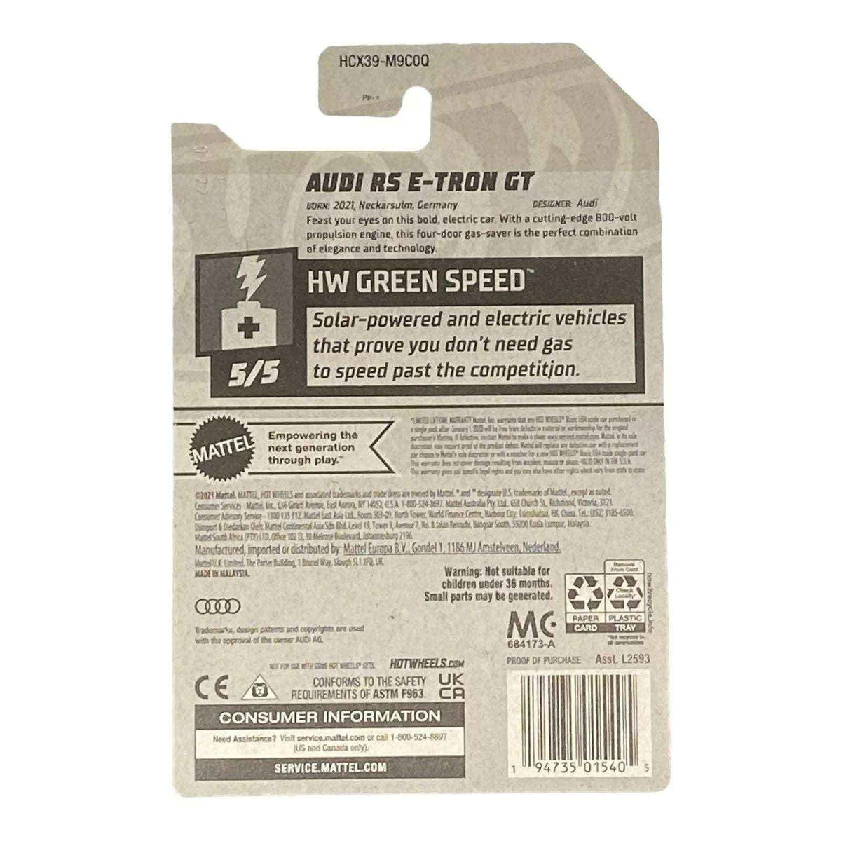 Hot Wheels Audi RS E-Tron GT | Green Speed Series 5/5